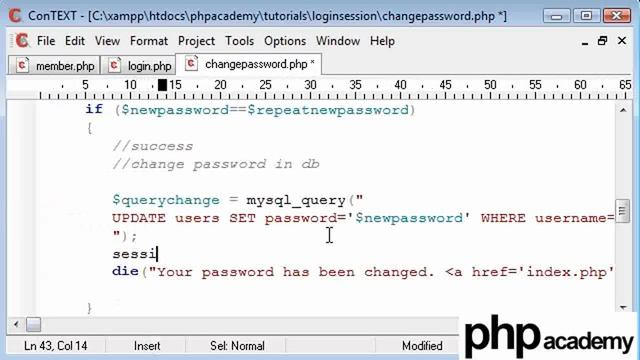 PHP Tutorials: Register & Login: User password change (Part 3) смотреть онлайн