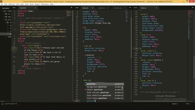 Heading Styles Using Before / After | CSS Pseudo Classes / Elements | HTML/CSS/SASS Tutorial | #6 смотреть онлайн