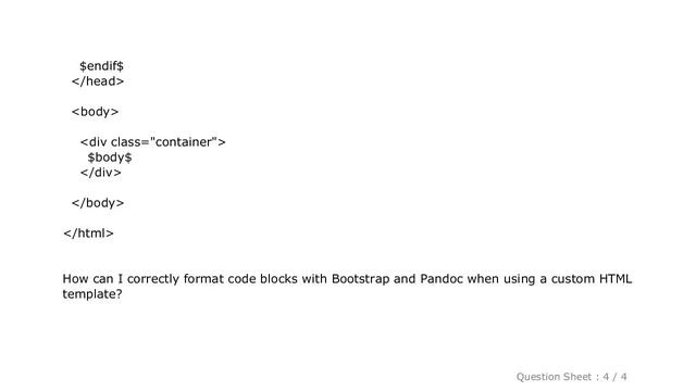 HTML : Code block formatting issues with Bootstrap and Pandoc смотреть онлайн