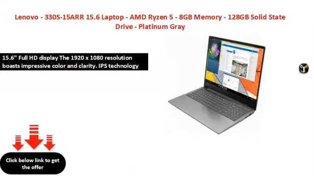 Lenovo - 330S-15ARR 15.6 Laptop - AMD Ryzen 5 - 8GB Memory - 128GB Solid State Drive - Platinum Gra смотреть онлайн