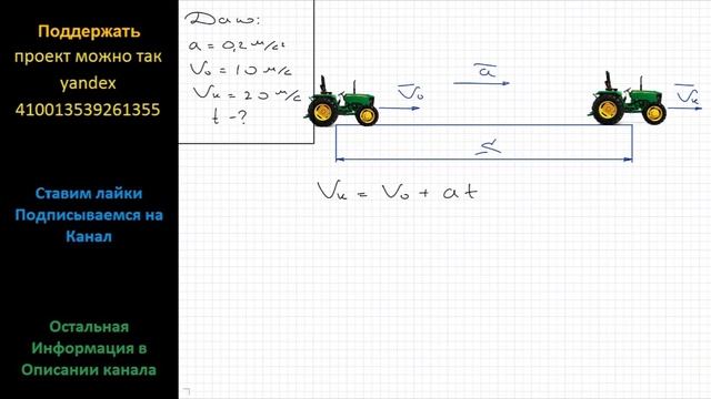Физика За какое время автомобиль, двигаясь с ускорением 0,2 м/с2, увеличит свою скорость с 10 до 20