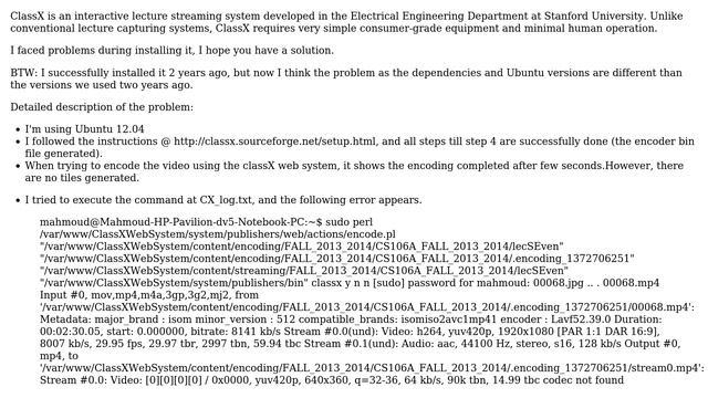 ClassX installation "codec not found" due to dependencies смотреть онлайн