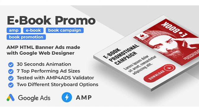 E-Book Promo - Animated AMP HTML Banner Ad Templates (GWD, AMPHTML) | Codecanyon Scripts and смотреть онлайн