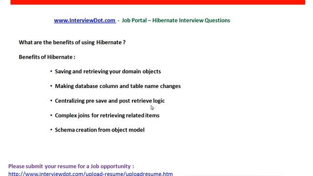 Benefits of hibernate hibernate interview question interviewdot job portal смотреть онлайн