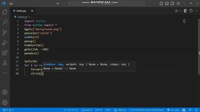 python turtle Instagram logo animation. смотреть онлайн