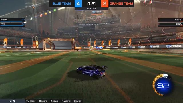 Zen Rocket League Gameplay (SSL 2v2) смотреть онлайн