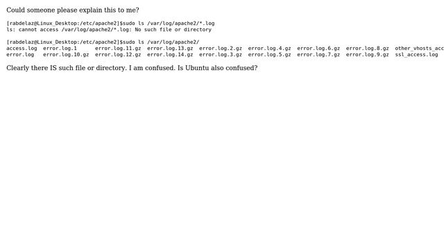 ls showing "no such file or directory" смотреть онлайн