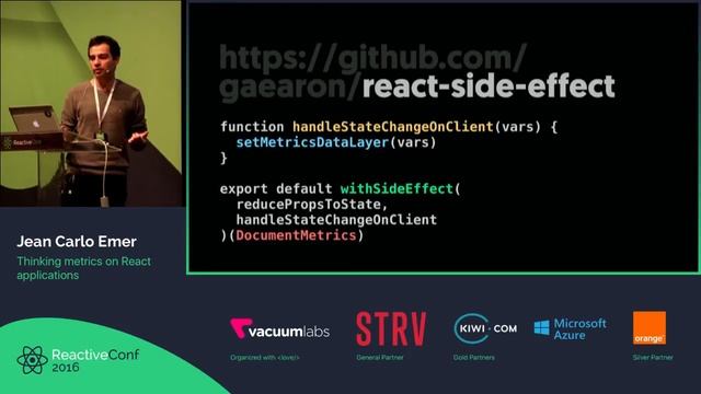 ReactiveConf 2016 LT - Jean Carlo Emer: Thinking metrics on React applications смотреть онлайн