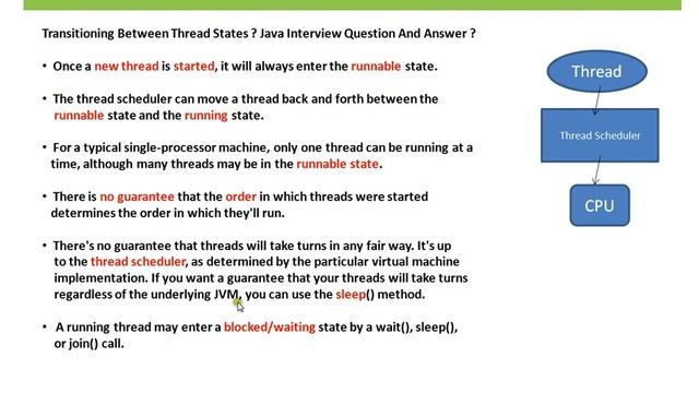 Fresher Java Interview Question Answer Different Thread States Explain Runnable,Running,Blocked,Wai смотреть онлайн