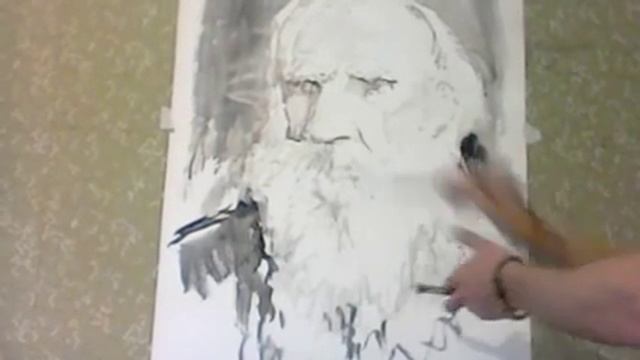 "Лев Толстой" . Акварель за 10 мин. У. Федора: www.akvarelus.ru смотреть онлайн