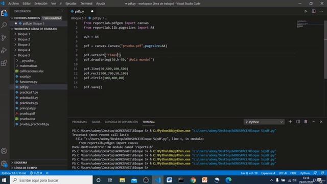 Python | 18 | Manejo de pdf reportlab | Ejercicios prácticos смотреть онлайн