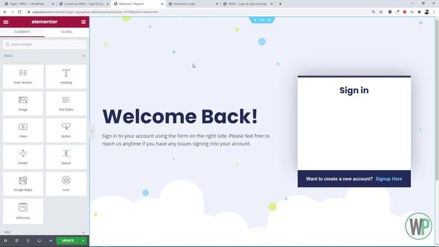 Elementor - Design Beautiful WordPress Login, Signup & User Account Pages