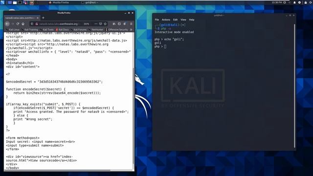 Natas Web Hacking 8 (Password Cracking) смотреть онлайн