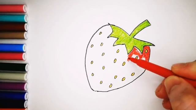 How to draw a funny strawberry? Drawings for kids. Learning to draw. смотреть онлайн