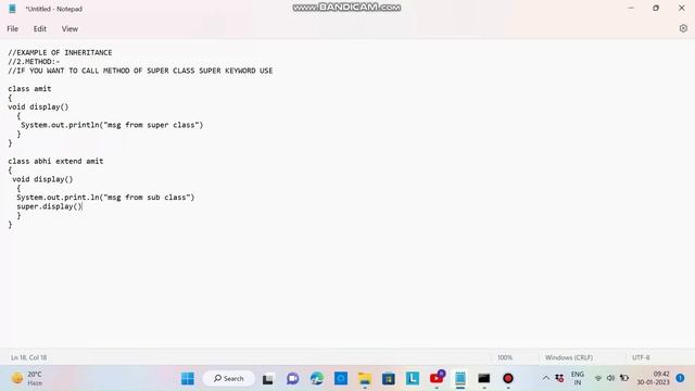 EXAMPLE OF INHERITANCE || 2.METHOD || JAVA || TYPES OF INHERITANCE смотреть онлайн