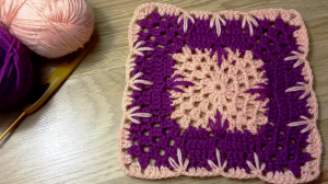 МОТИВ крючком. Вяжем большой Квадратный Мотив с интересным рисунком