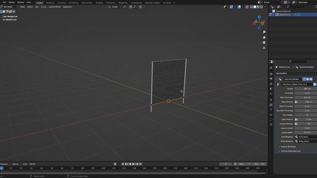 Geometry Nodes Chain Link Fence with Faux Hedge Slats in Blender смотреть онлайн