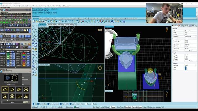 Моделирую кольцо в стиле Graff c помощью SubD в Rhinoceros смотреть онлайн