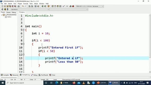 Decision Making Statements | C Tutorial | E3schools смотреть онлайн