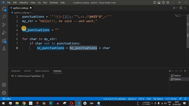 Python Program #43 - Remove Punctuations From a String in Python смотреть онлайн
