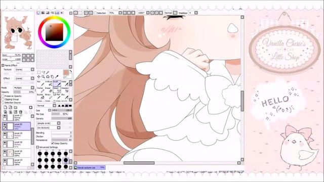 Kawaii Autumn Chibi (Paint Tool Sai) Speedpaint смотреть онлайн