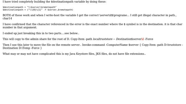 Powershell - Copy-Item to a remote share path error illegal characters in path смотреть онлайн