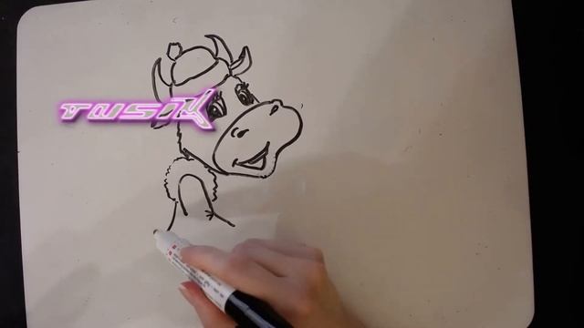 Как нарисовать быка на новый год. Новогодний бык / корова. Символ 2021 года. (1 часть) смотреть онлайн