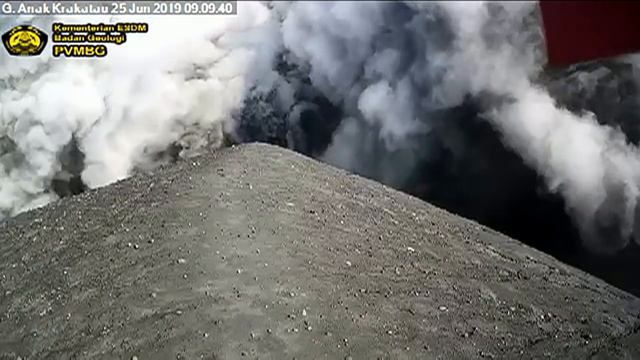 Überwachungskamera filmt Ausbruch des Vulkans Krakatau смотреть онлайн