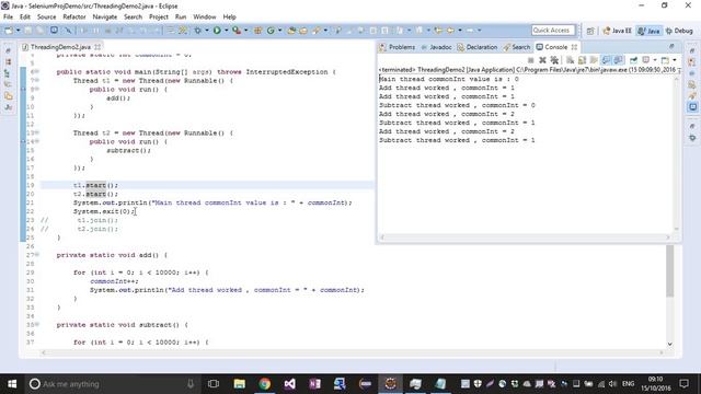 Java Multithreading example - core concept смотреть онлайн