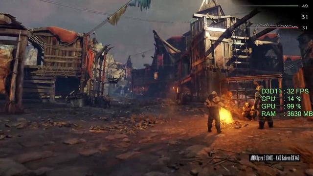 AMD Radeon RX 460 -- AMD Ryzen 3 1300X -- Middle Earth Shadow of Mordor Benchmark смотреть онлайн