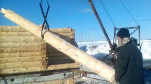 Сборка сруба мобильным мини-краном на дистанционном управлении