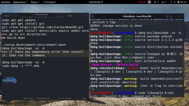 How to install Woeusb on Kali and other Debian based Linux(ubuntu,mint etc)-tech villain смотреть онлайн