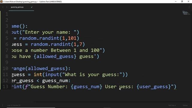Guessing Number game using python смотреть онлайн