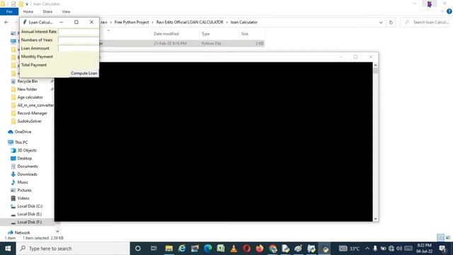 Free Loan Calculator Python Project with source code || Python Tutorial || #ravieditz смотреть онлайн