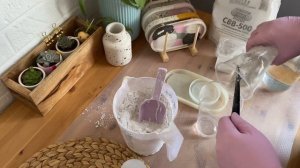 Поднос из гипса с поталью