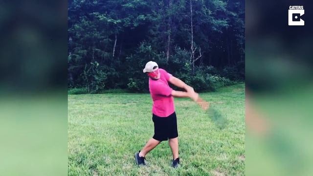 Baseball Fan Performs Mesmerising Tricks With Bat смотреть онлайн