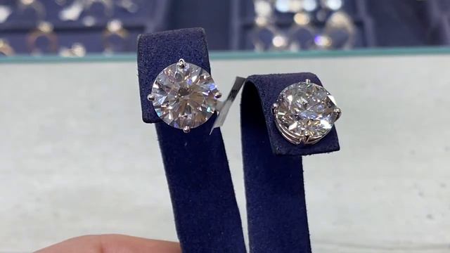 10 Carat diamond stud GIA certified treated color GVVS1 ￼ Triple excellent cut super sparkly смотреть онлайн