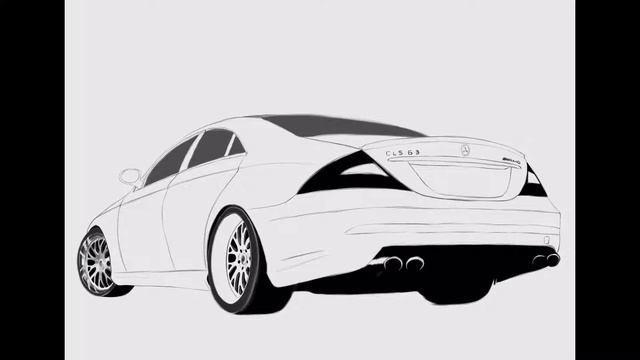 Timelapse Drawing Mercedes CLS63 AMG