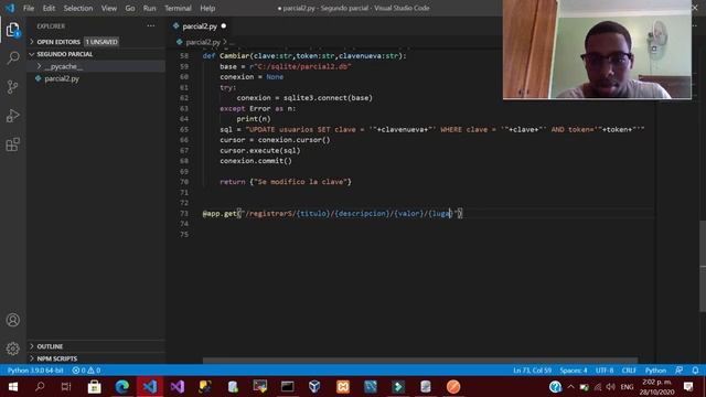 Api en Python (FastAPI + SQLITE3) segundo parcial programación web смотреть онлайн