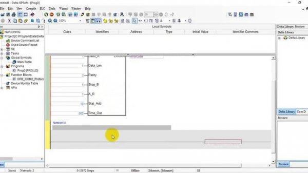 Delta DVP PLC Modbus serial read/write function demo