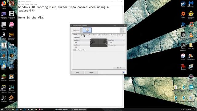 Fix! Osu! cursor stuck in corner with tablet on Windows 10 смотреть онлайн