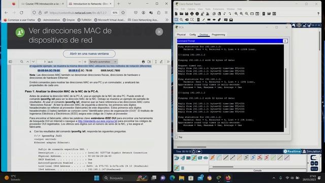 CCNA 1 - 7.2.7 Lab - Ver las direcciones MAC del dispositivo de red смотреть онлайн
