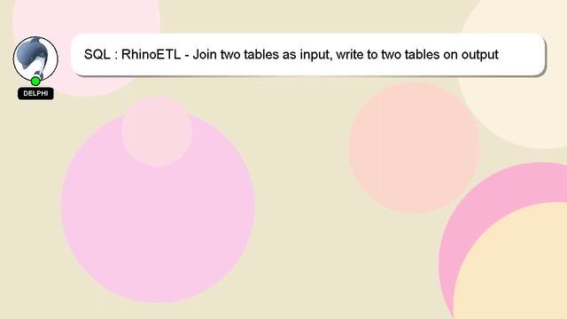 SQL : RhinoETL - Join two tables as input, write to two tables on output смотреть онлайн