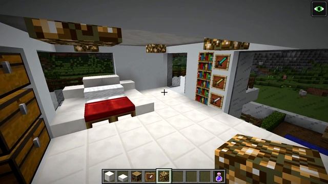 Large Modern House Interior Tutorial - How to Build a House in Minecraft смотреть онлайн