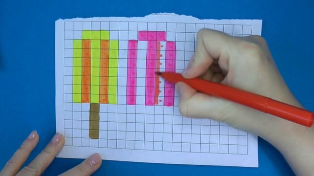 How to draw an ice cream. Pixel drawing. смотреть онлайн