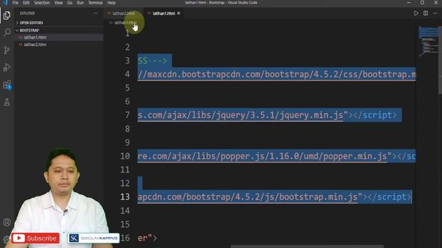 #2.1 Belajar menggunakan Bootstrap 4 | Membuat layout sederhana dengan bootstrap смотреть онлайн