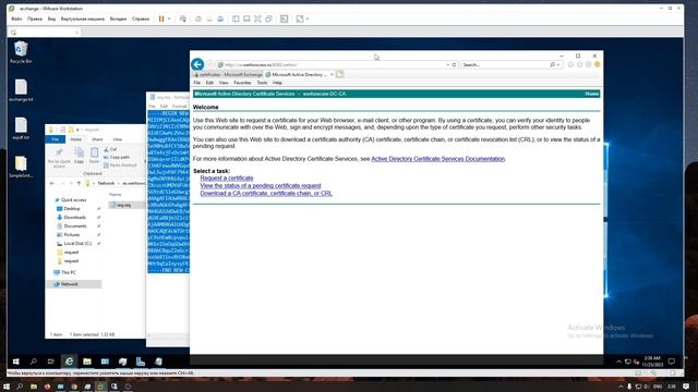 Установка сертификата в MS Exchange 2019. Certification Authority смотреть онлайн