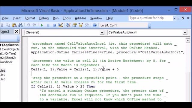 Automatically run Macros in Excel with the Application.OnTime Method смотреть онлайн