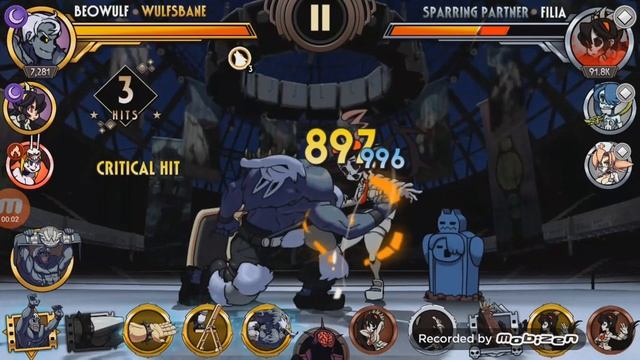 Skullgirls Mobile - Beowulf Basic to Advanced Combos смотреть онлайн