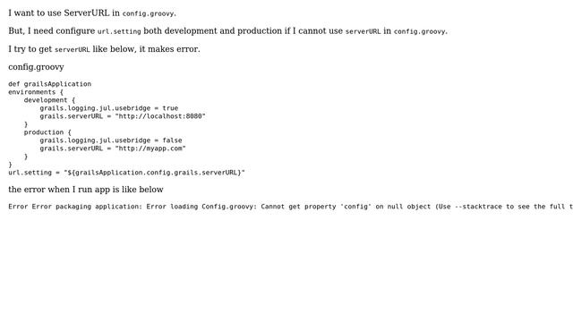 Grails - How can I get serverURL in config.groovy? смотреть онлайн